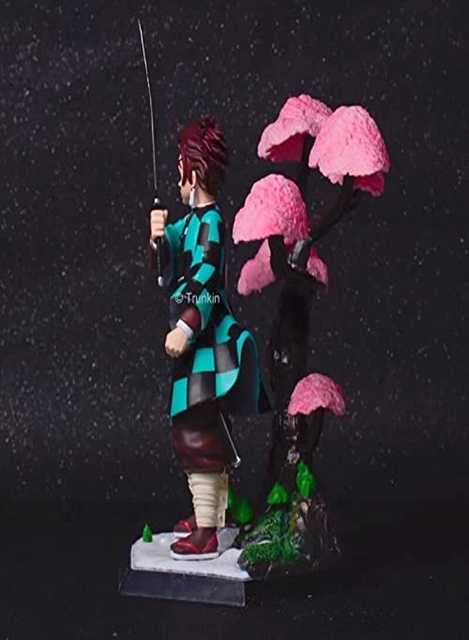 Trunkin | Demon Slayer Tanjiro Kamado Cherry Blossom Sakura Wisteria Flower Tree Action Figure | PVC Collectible Weeb Manga Toy 19 Cms Figurine - Image 5